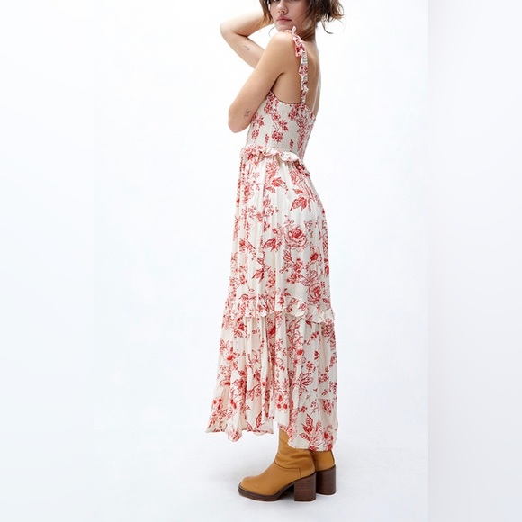 Lost & Wander Paradise Song Smocked Maxi Dress Small - Picture 2 of 9